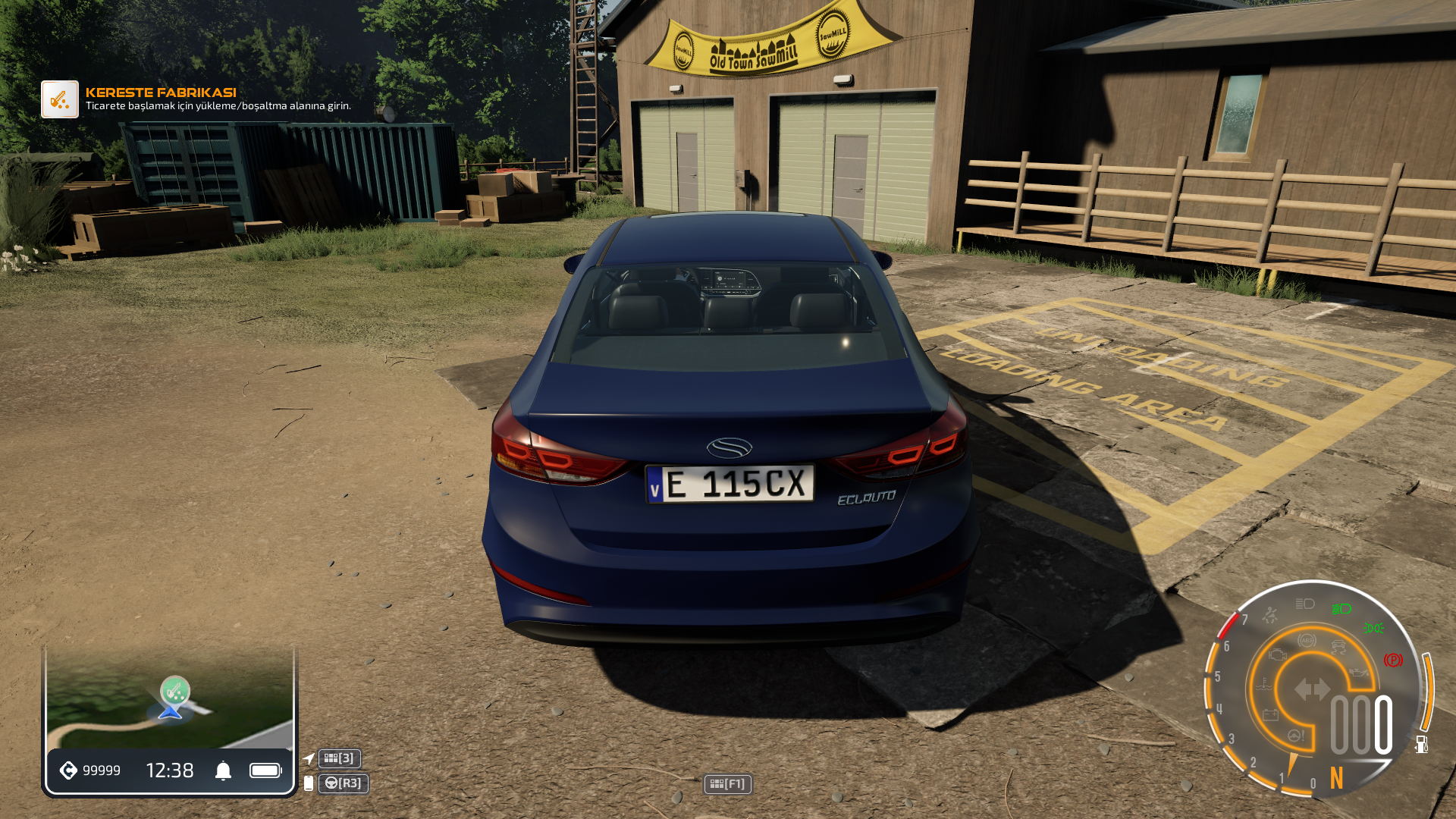City Car Driving 2.0 inceleme - Oyun içi garaj ve dinlenme arayüzü
